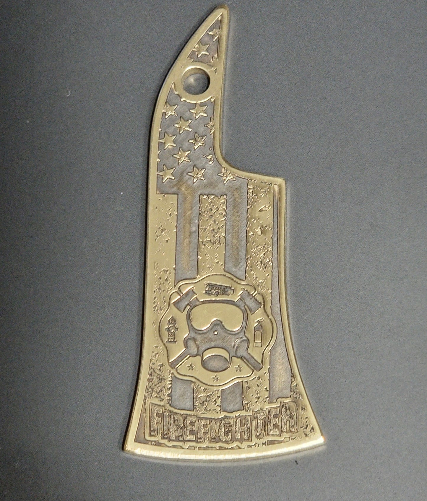 FIREMANS AXE KEYCHAIN LASER ENGRAVED BRASS
