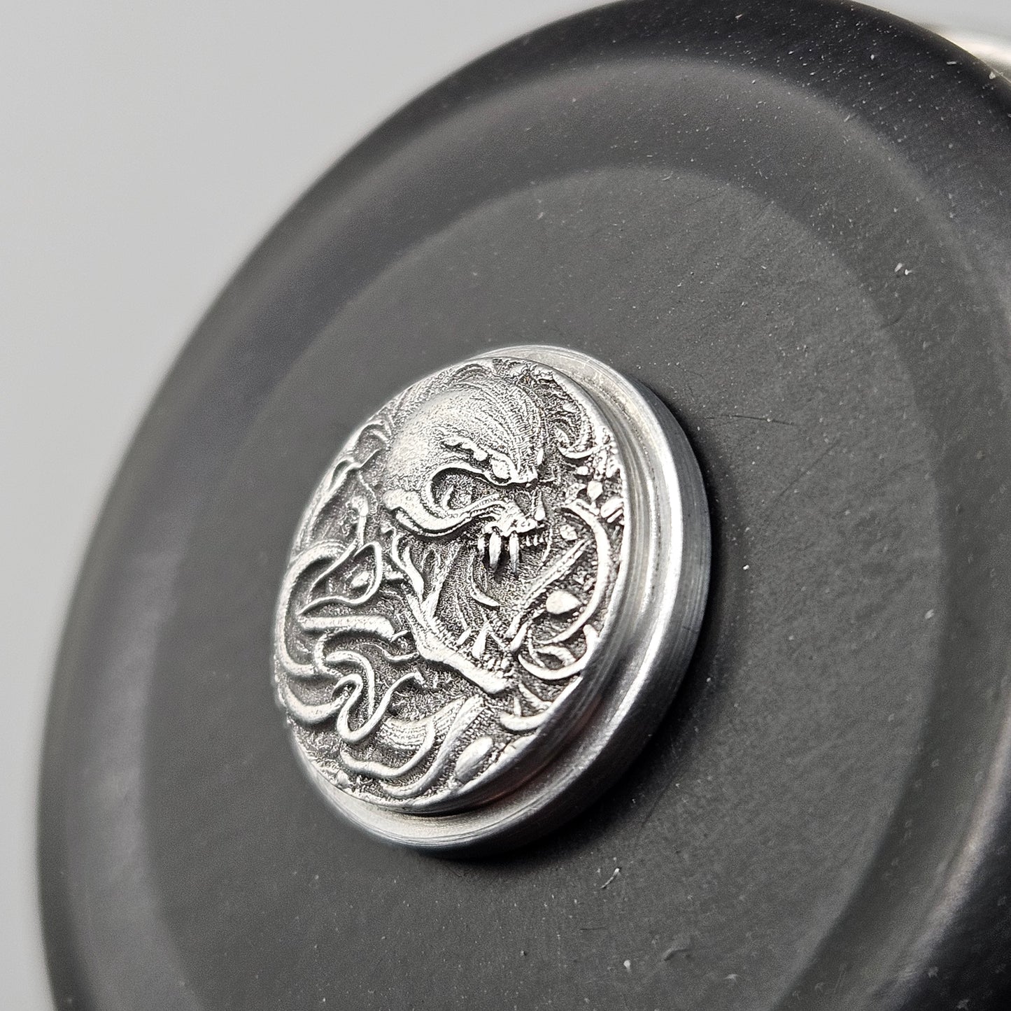 LASER ENGRAVED BILLET BOX BUTTON 3D ALIEN DESIGN