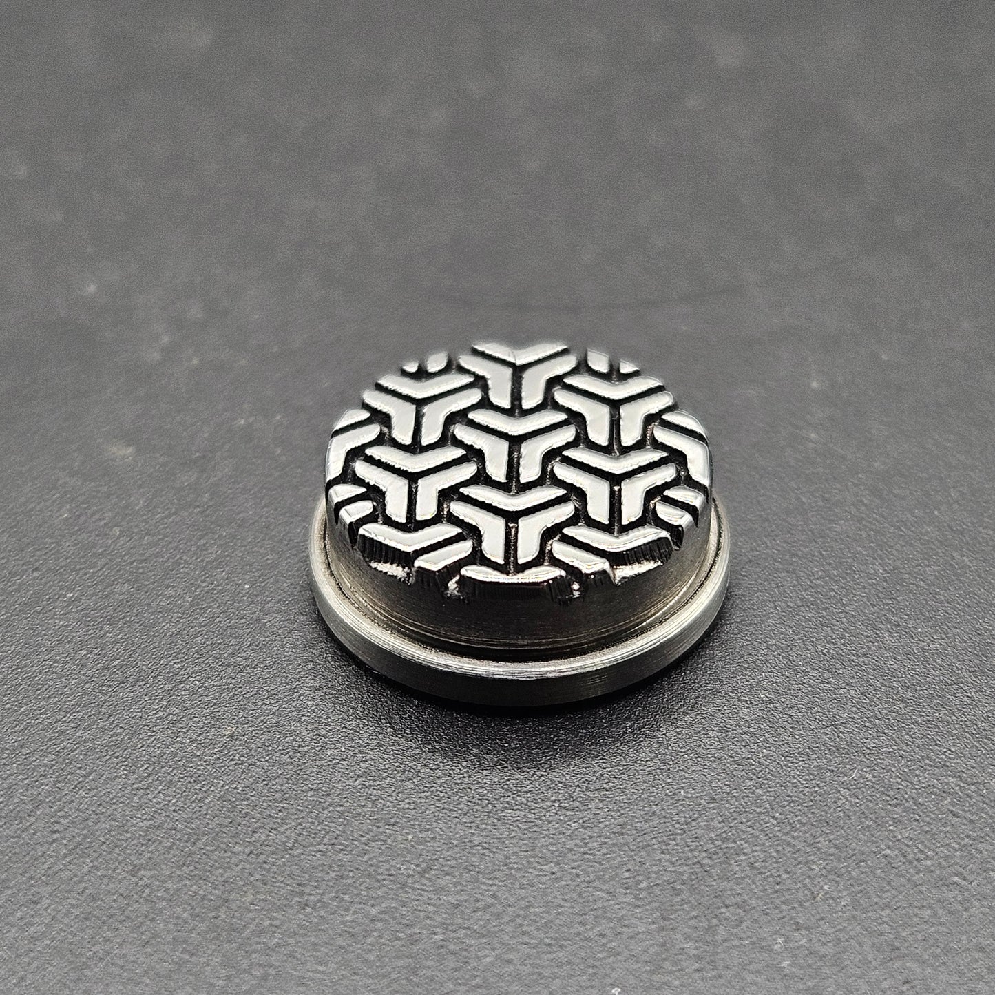 LASER ENGRAVED BMM BUTTON GOYARD PATTERN