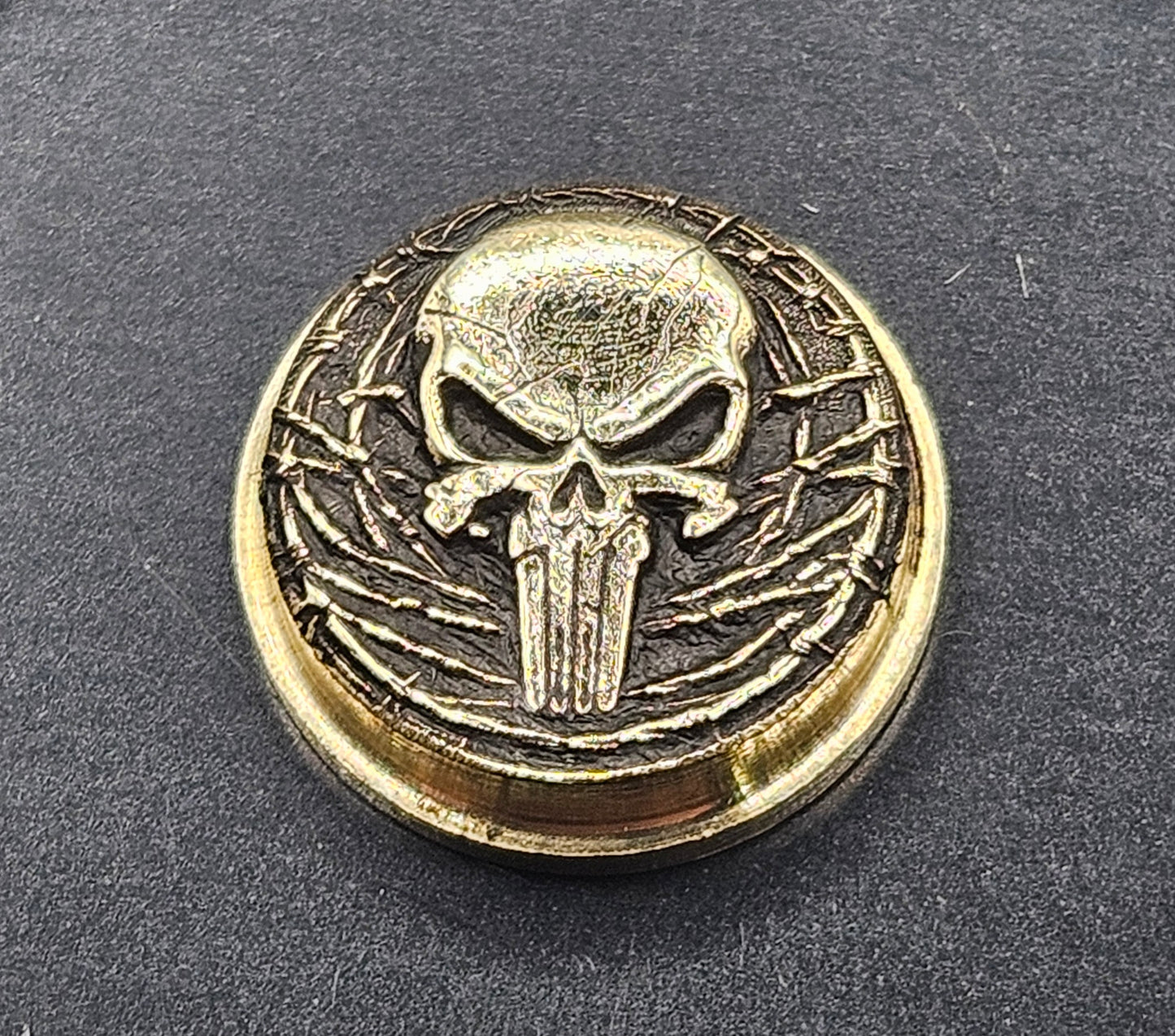 LASER ENGRAVED BMM BUTTON PUNISHER BARBED WIRE