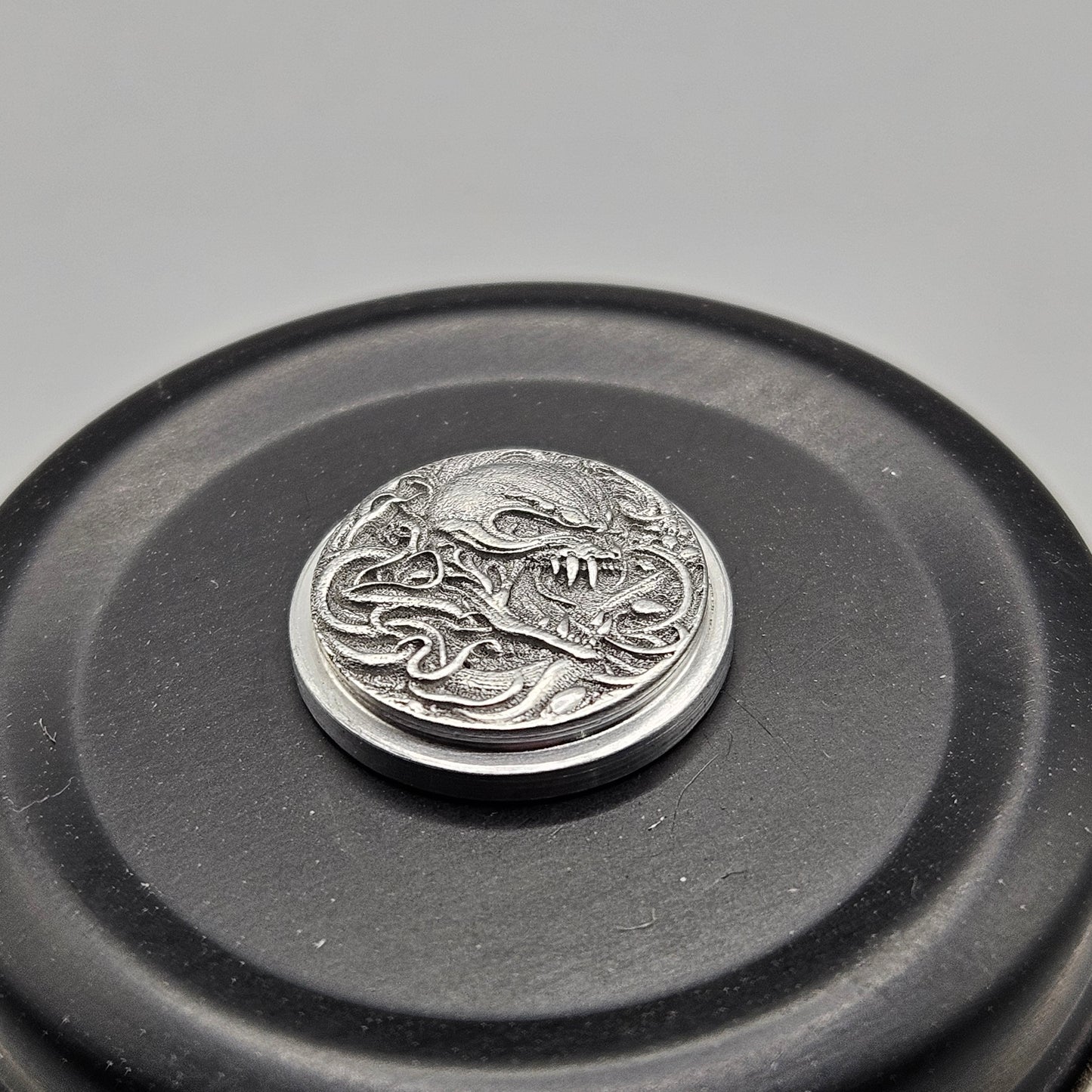LASER ENGRAVED BILLET BOX BUTTON 3D ALIEN DESIGN