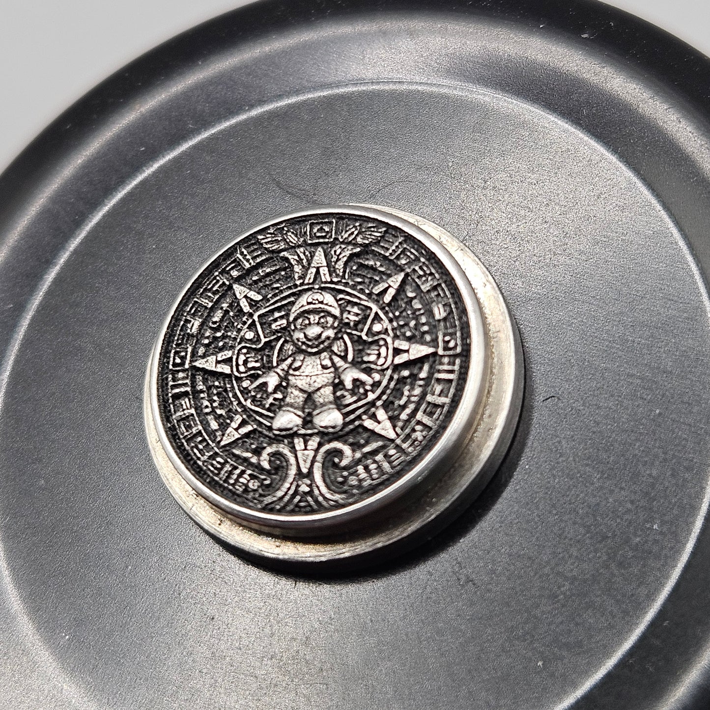LASER ENGRAVED BILLET BOX BUTTON 3D MARIO MANDALA DESIGN