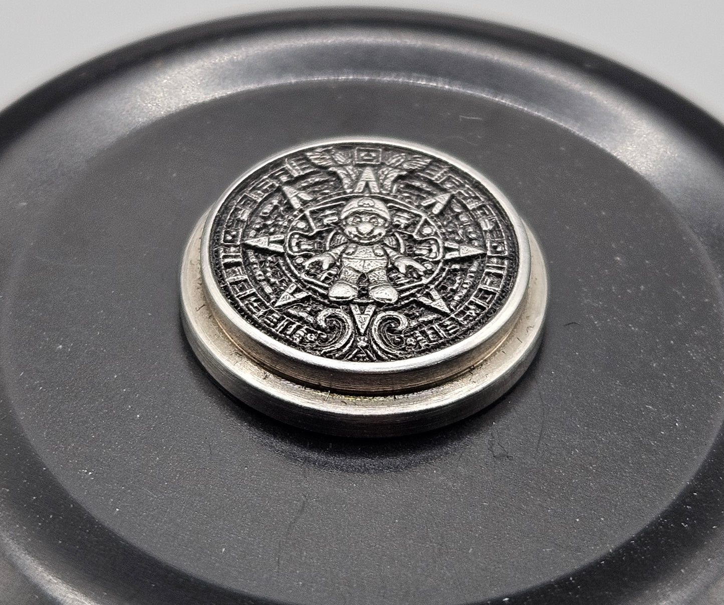 LASER ENGRAVED BILLET BOX BUTTON 3D MARIO MANDALA DESIGN