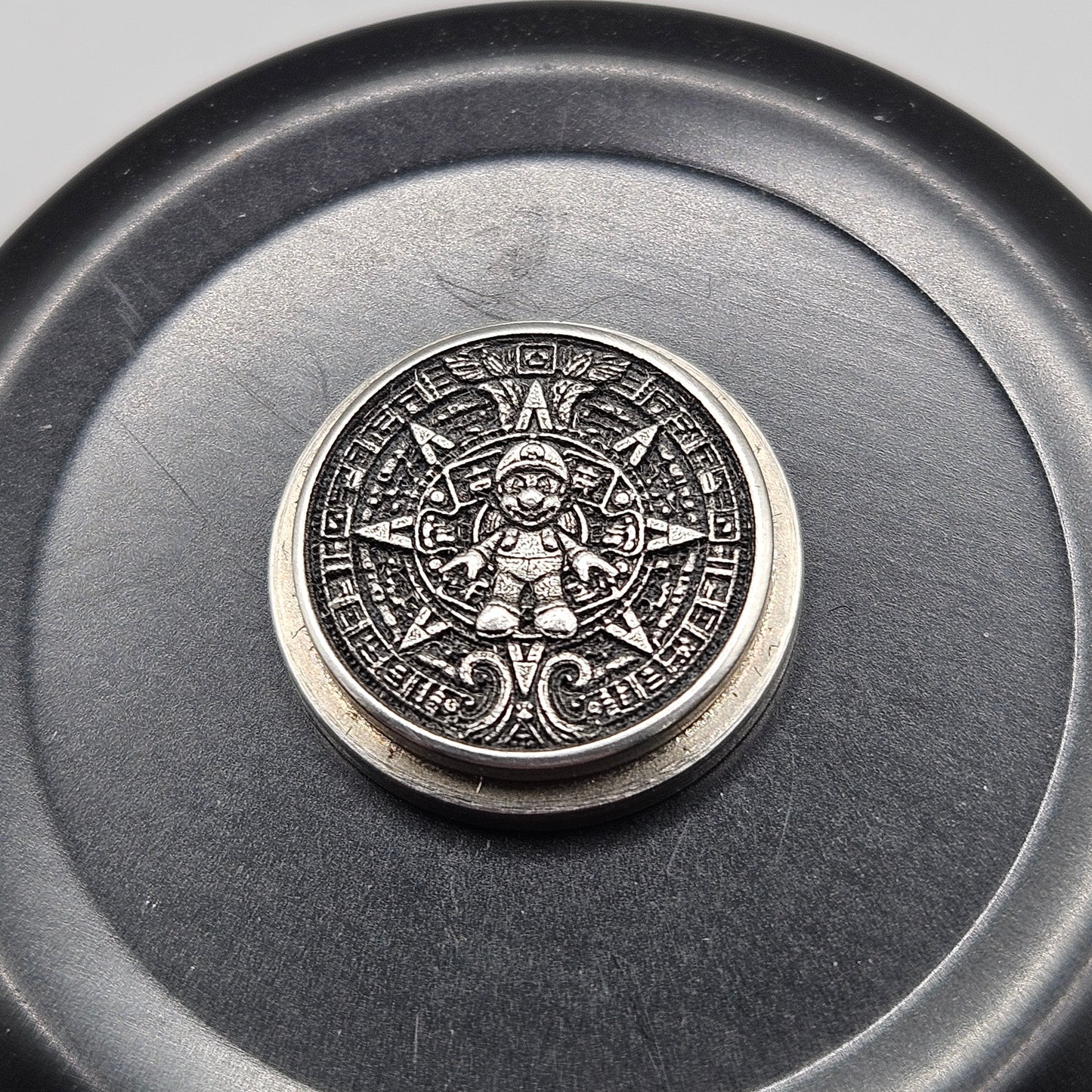 LASER ENGRAVED BILLET BOX BUTTON 3D MARIO MANDALA DESIGN