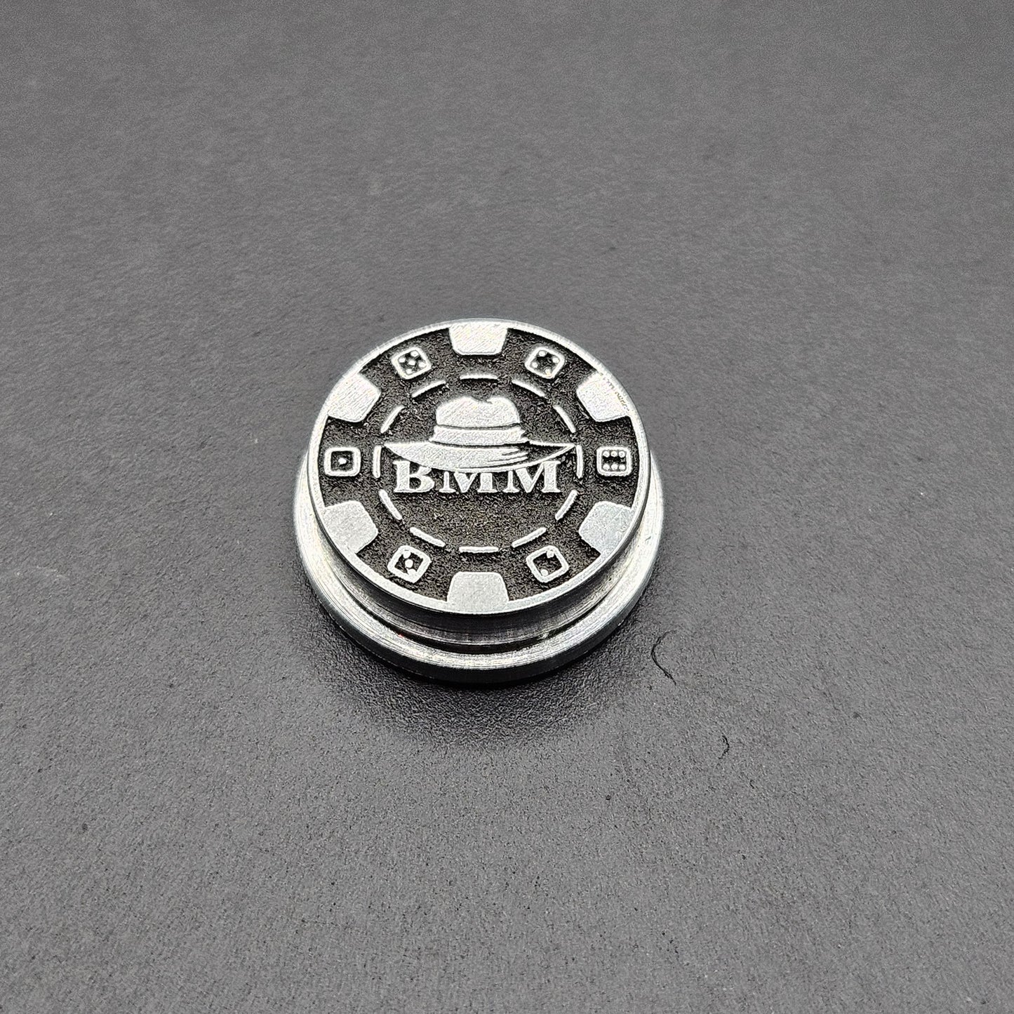 LASER ENGRAVED BMM POKER CHIP BUTTON