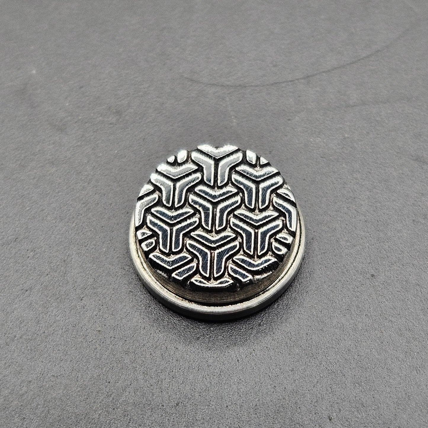 LASER ENGRAVED BMM BUTTON GOYARD PATTERN