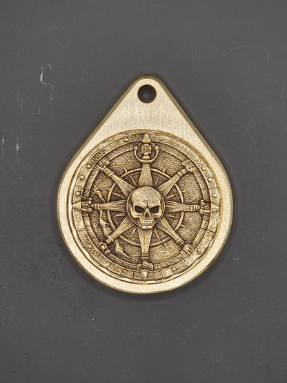 DEEP LASER ENGRAVED FIDGET KEYRING (PIRATE COMPASS)