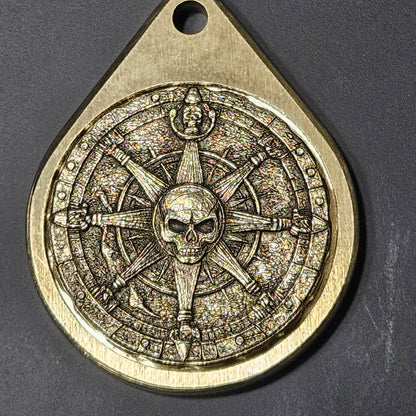 DEEP LASER ENGRAVED FIDGET KEYRING (PIRATE COMPASS)