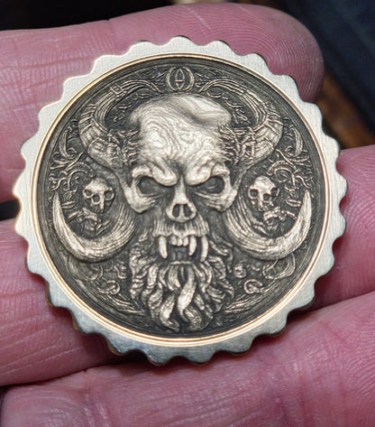 LASER ENGRAVED BRASS GEAR COIN