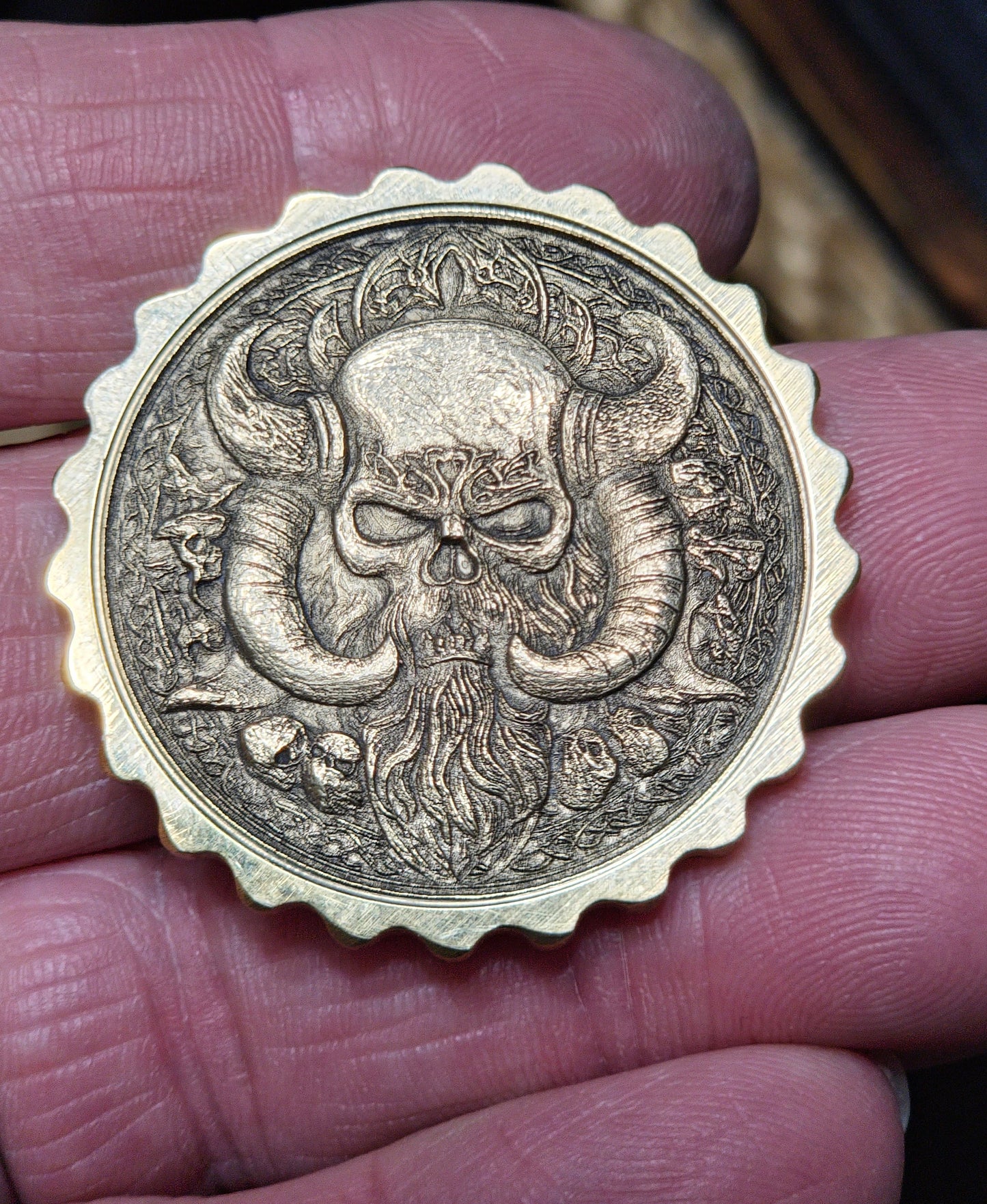 LASER ENGRAVED BRASS GEAR COIN