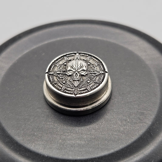 LASER ENGRAVED BMM BUTTON 3D SKULL MANDALA