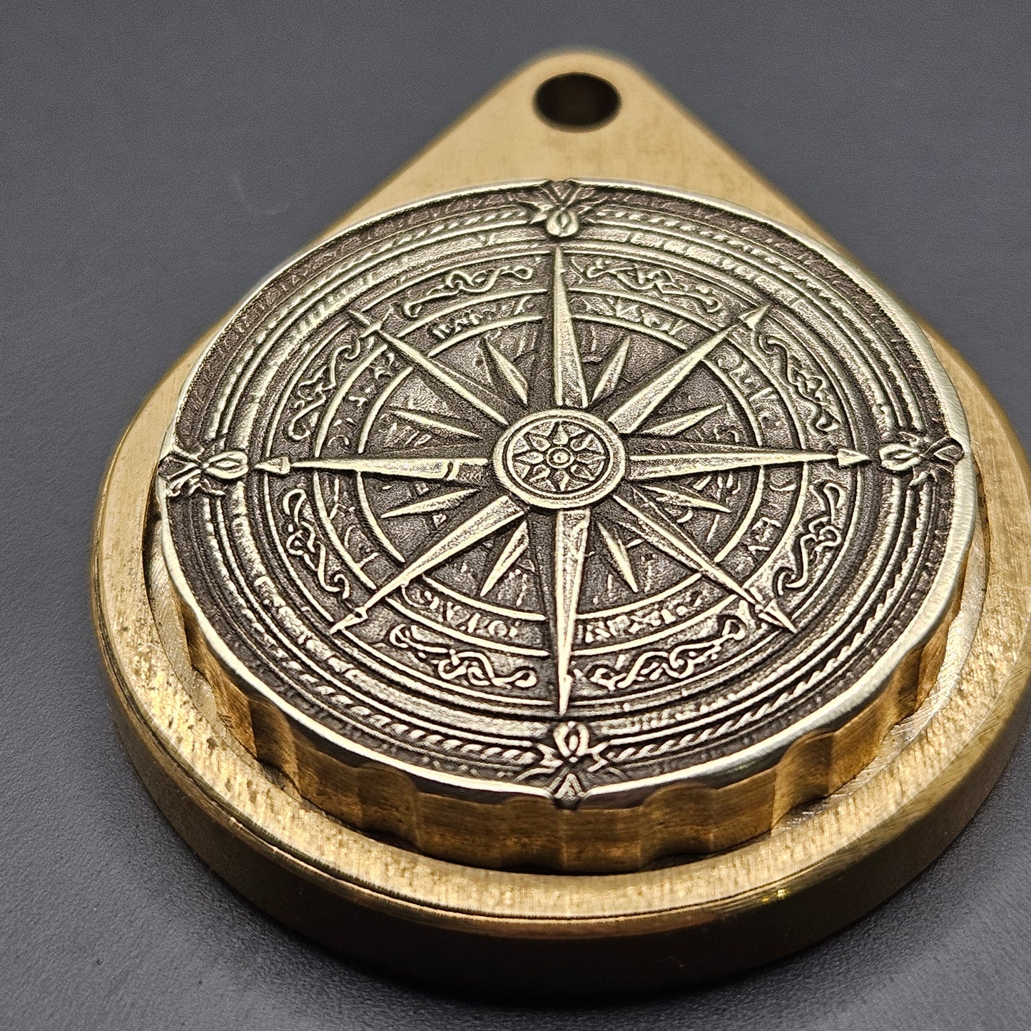 DEEP LASER ENGRAVED BRASS FIDGET KEYRING