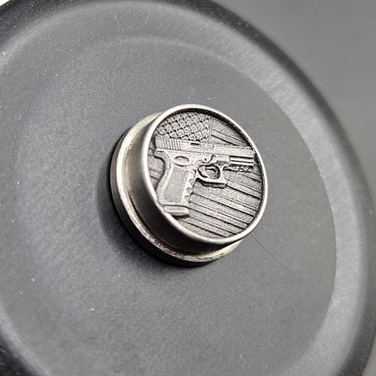 LASER ENGRAVED  BMM BUTTON, 3D G-LOCK USA DESIGN