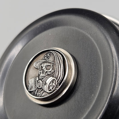 LASER ENGRAVED BILLET BOX BUTTON 3D KOTEKING SKULL