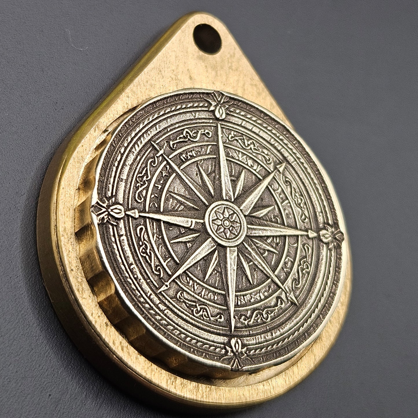 DEEP LASER ENGRAVED BRASS FIDGET KEYRING