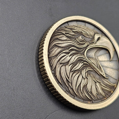 LASER ENGRAVED BRASS COIN EAGLE