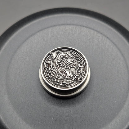 LASER ENGRAVED  BMM BUTTON, 3D PITBULL DESIGN