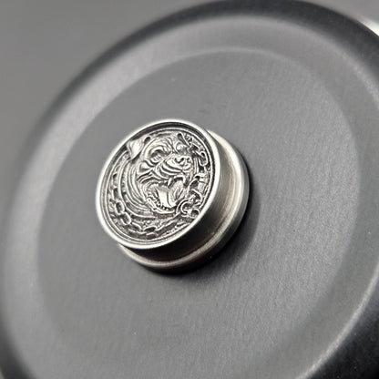 LASER ENGRAVED  BMM BUTTON, 3D PITBULL DESIGN