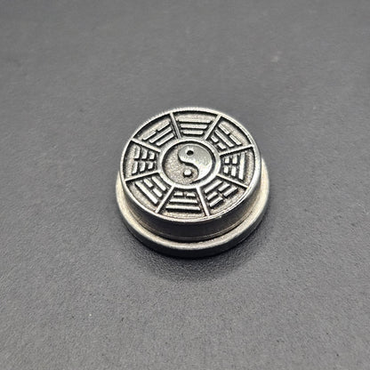 LASER ENGRAVED  BMM BUTTON, 3d 8 DIAGRAM YIN YANG DESIGN