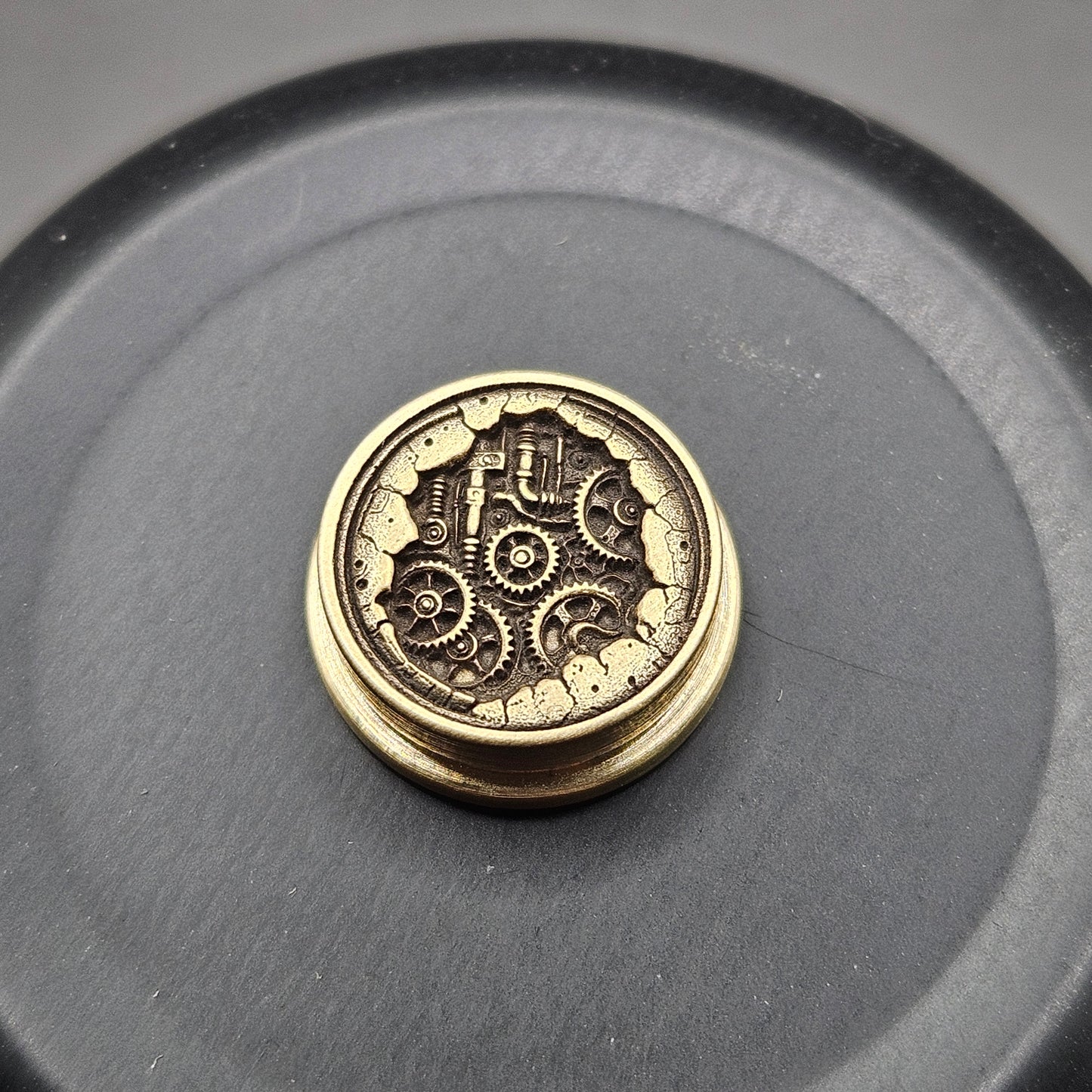 LASER ENGRAVED  BMM BUTTON, 3D STEAM PUNK DESIGN