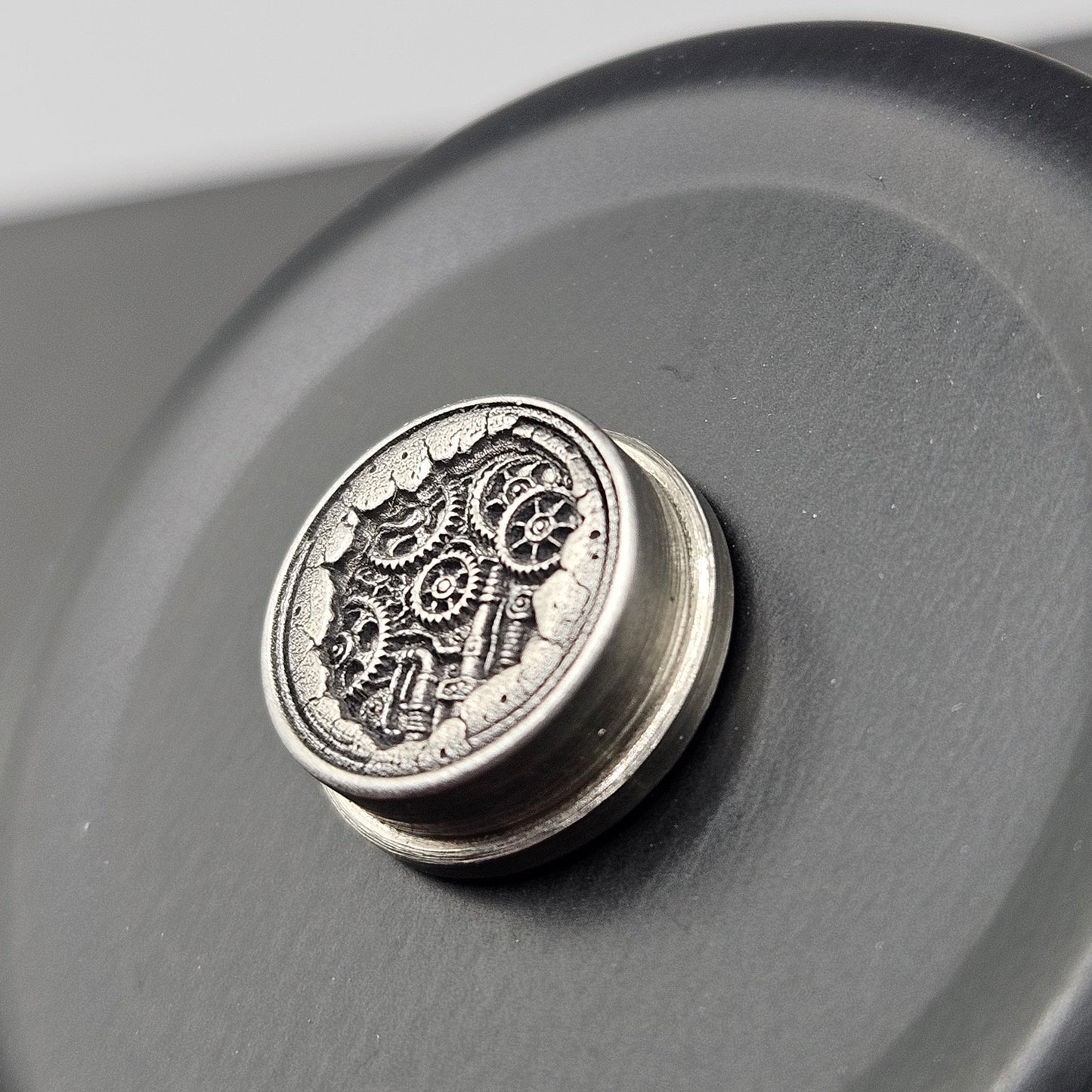 LASER ENGRAVED  BMM BUTTON, 3D STEAM PUNK DESIGN