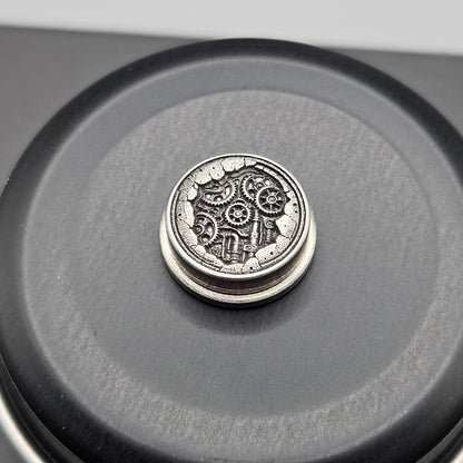 LASER ENGRAVED  BMM BUTTON, 3D STEAM PUNK DESIGN