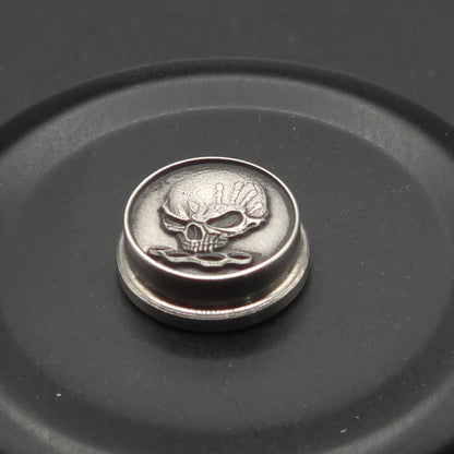 LASER ENGRAVED BMM BUTTON SKULL WITH BRASS KNUCKLES DESIGN