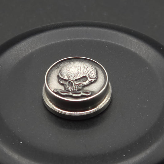LASER ENGRAVED BMM BUTTON SKULL WITH BRASS KNUCKLES DESIGN