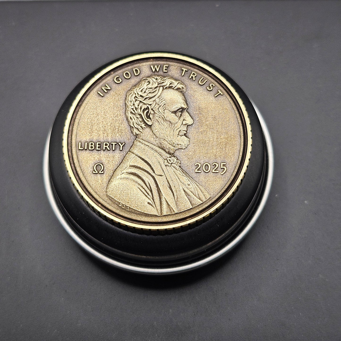 LASER ENGRAVED BRASS COIN PENNY( FRONT AND BACK)