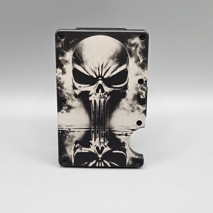 CUSTOM CERAKOTE AND LASER ETCHED SLIM WALLET PUNISHER REFLECTION