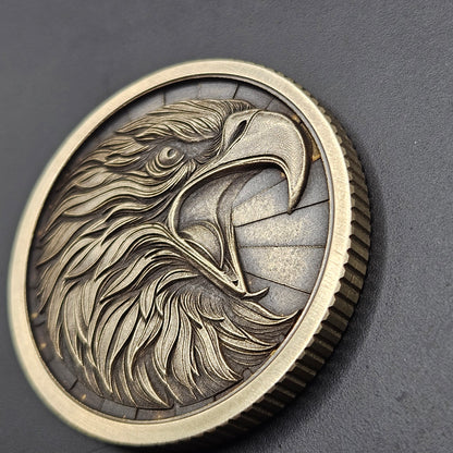 LASER ENGRAVED BRASS COIN EAGLE