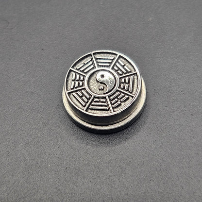 LASER ENGRAVED  BMM BUTTON, 3d 8 DIAGRAM YIN YANG DESIGN