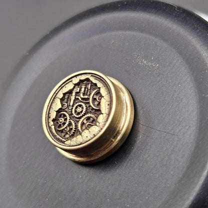 LASER ENGRAVED  BMM BUTTON, 3D STEAM PUNK DESIGN