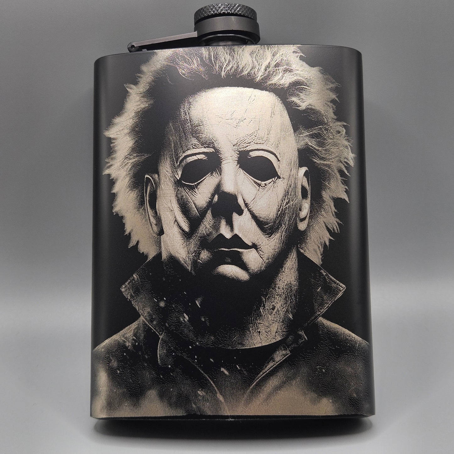 Laser Etched Flask Michael Myers