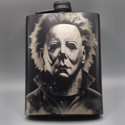 Laser Etched Flask Michael Myers