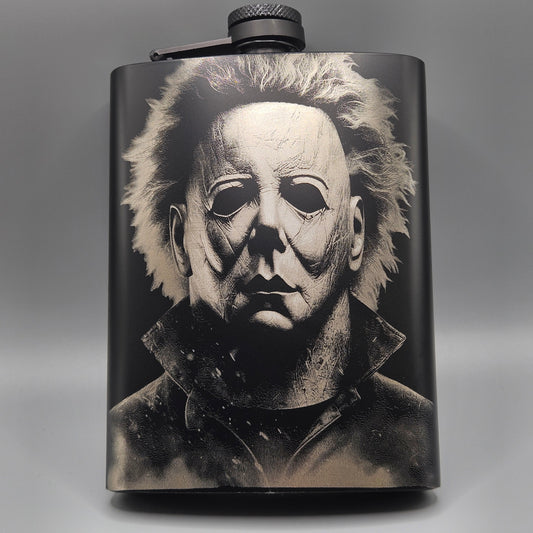 Laser Etched Flask Michael Myers