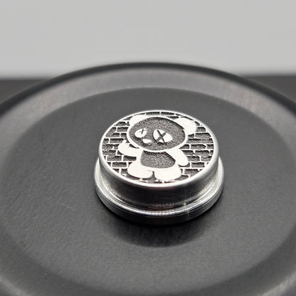 LASER ENGRAVED  BMM BUTTON, 3D NFG PANDA BRICK BACKGROUND
