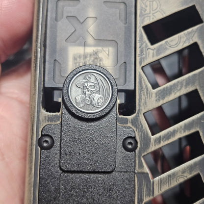 LASER ENGRAVED BILLET BOX BUTTON 3D KOTEKING SKULL