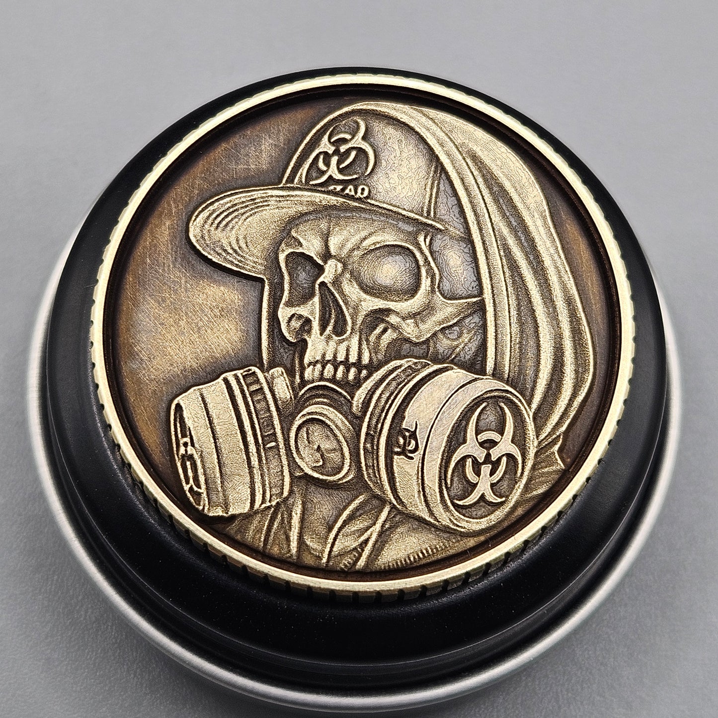 LASER ENGRAVED BRASS COIN KK SKULL DESIGN