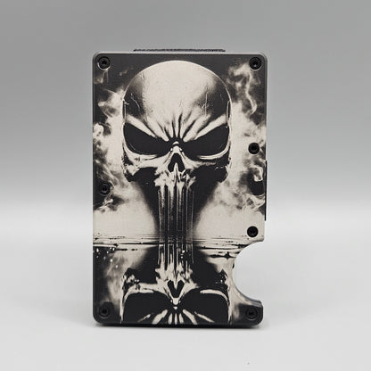 CUSTOM CERAKOTE AND LASER ETCHED SLIM WALLET PUNISHER REFLECTION
