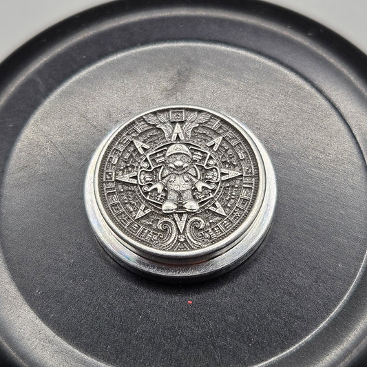 LASER ENGRAVED BILLET BOX BUTTON 3D MARIO MANDALA DESIGN