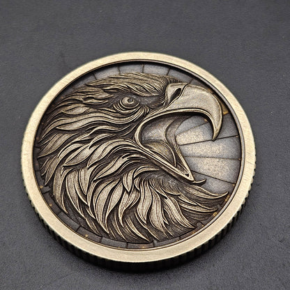 LASER ENGRAVED BRASS COIN EAGLE
