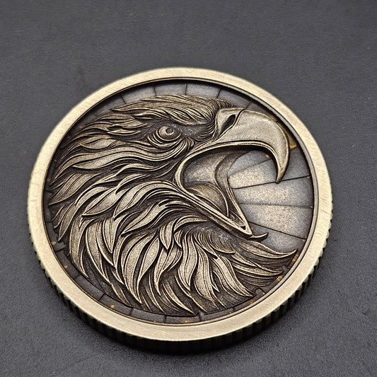 LASER ENGRAVED BRASS COIN EAGLE