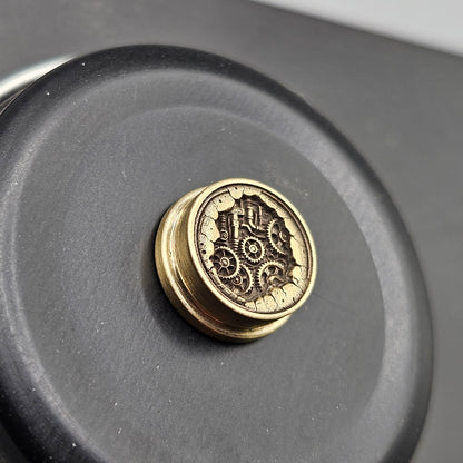LASER ENGRAVED  BMM BUTTON, 3D STEAM PUNK DESIGN