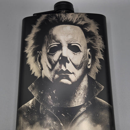 Laser Etched Flask Michael Myers