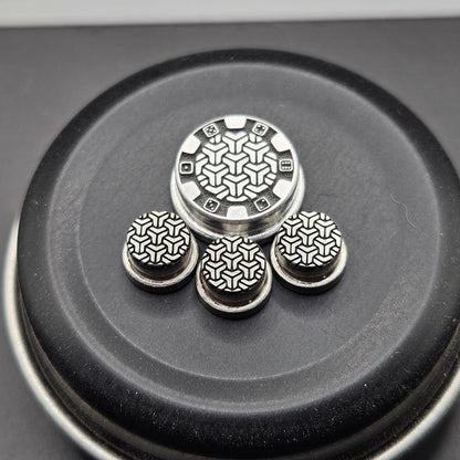 LASER ENGRAVED BMM BUTTON GOYARD POKER CHIP DESIGN (FULL SET)