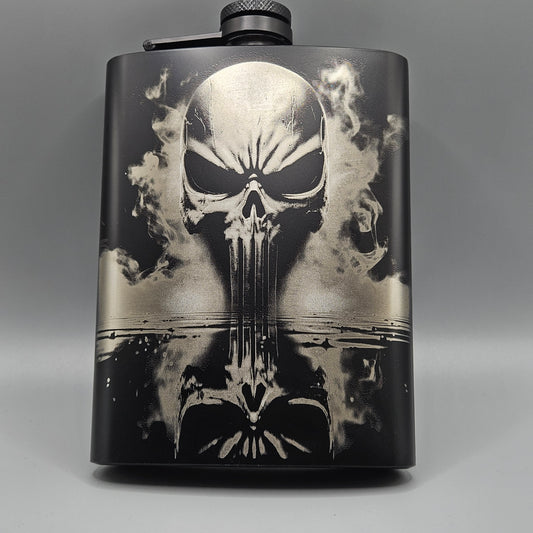 Laser Etched Flask Punisher Mirage