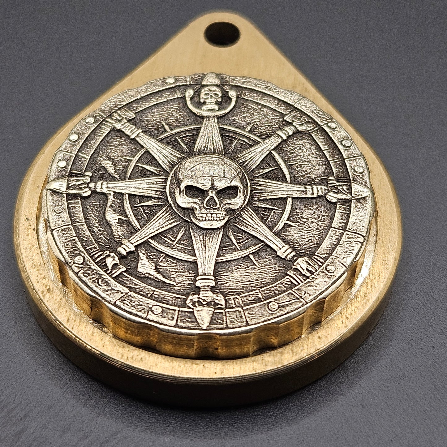 DEEP LASER ENGRAVED BRASS FIDGET KEYRING
