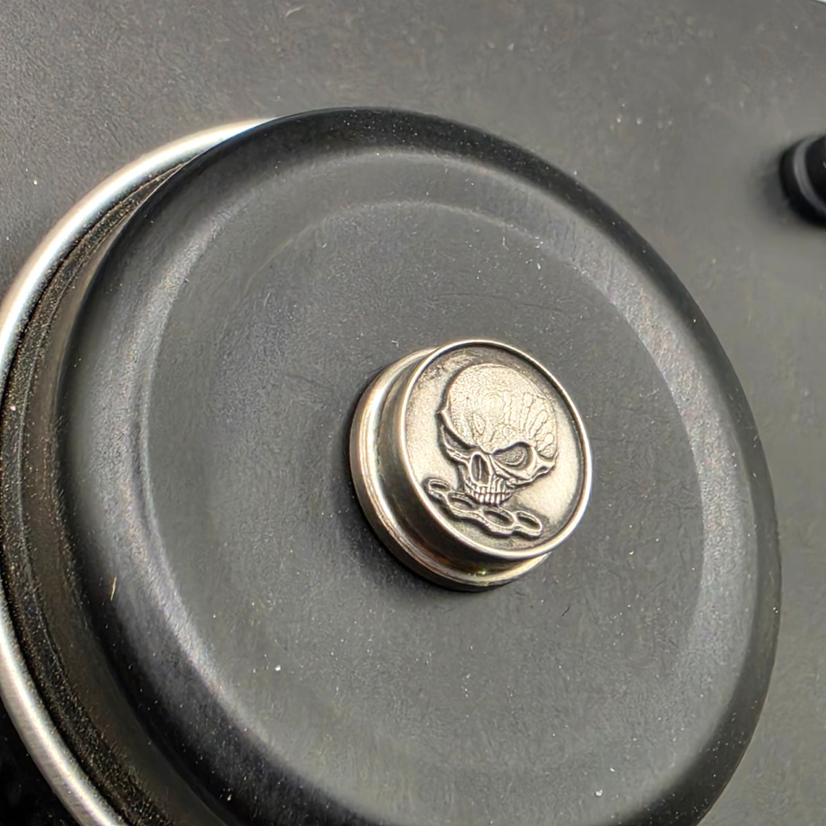 LASER ENGRAVED BMM BUTTON SKULL WITH BRASS KNUCKLES DESIGN