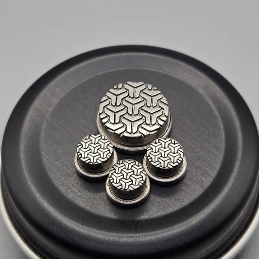 LASER ENGRAVED BMM BUTTON GOYARD PATTERN (FULL SET)